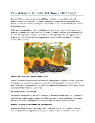 Pure & Natural Essential Oils Now a Click Away!