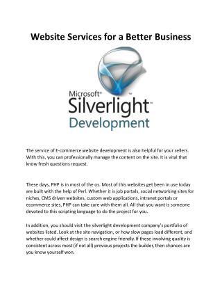 Website Services For A Better Business