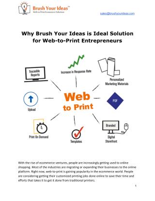 Why Brush Your Ideas is Ideal Solution for Web-to-Print Entrepreneurs