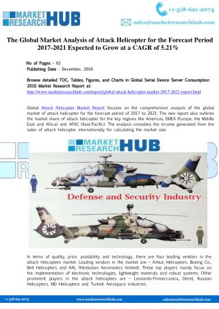 Global Attack Helicopter Market Report 2017-2021