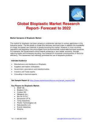 Global Bioplastic Market is expected to reach $5.99 billion by 2022