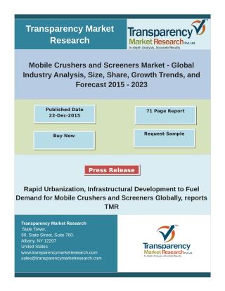 Mobile Crushers and Screeners Market - Industry Analysis, Size, Share, Forecast 2023