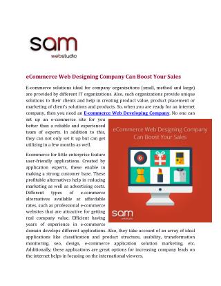 eCommerce Web Designing Company Can Boost Your Sales