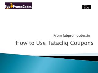 How to use Tatacliq coupons