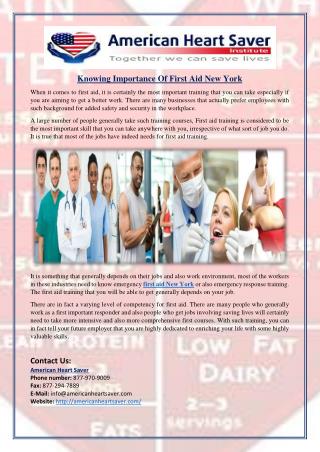Knowing Importance Of First Aid New York