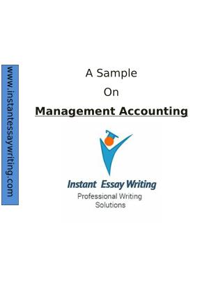 Sample Report on Management accounting by Experts