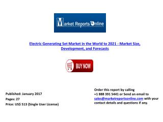 MRO: Electric Generating Set Market in the World Forecast to 2021