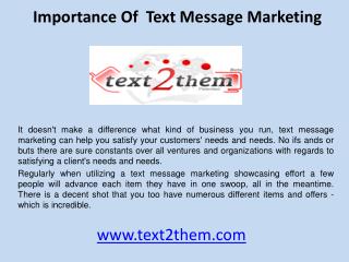 Importance of text message marketing