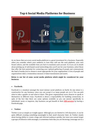 Top 6 Social Media Platforms for Business
