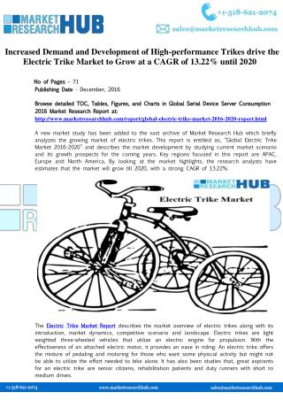 Electric Trike Market Forecast Report