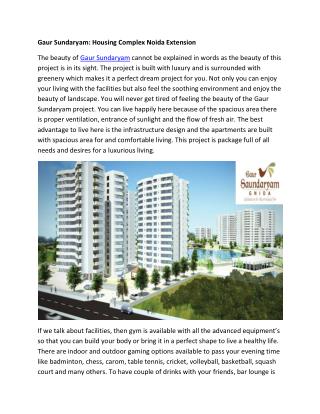 Gaur Saundaryam housing complex Greater Noida West