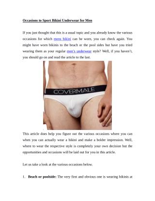 Occasions to Sport Low Rise Underwear for Men