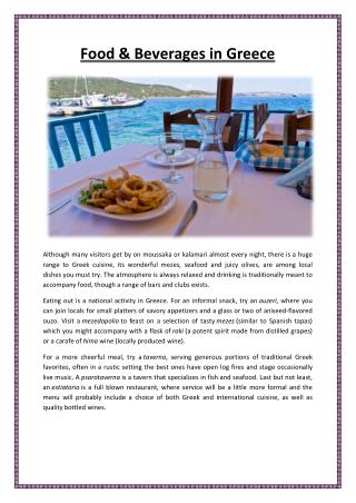 Food & Beverages in Greece