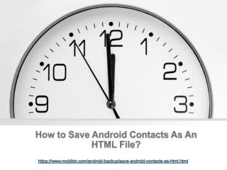 How to Save Android Contacts As An HTML File?