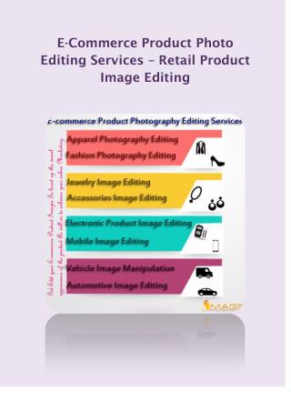 E-Commerce Product Photo Editing Services – Retail Product Image Editing