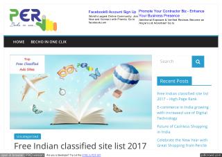 Free Indian Classified Site List 2017 with high Page Rank
