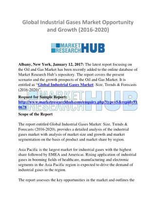 Global Industrial Gases Market Opportunity and Research Report (2016-2020)