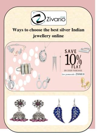 Ways tochoose the best silver Indian jewellery online
