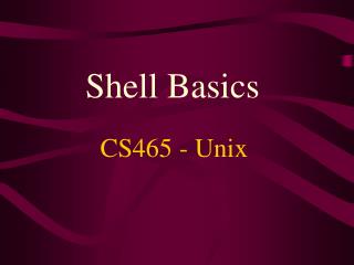 Shell Basics