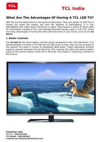 What Are The Advantages Of Having A TCL LED TV?