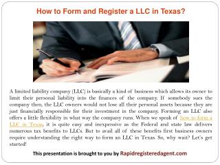 How to Form and Register a LLC in Texas?