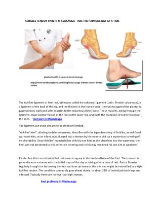 ACHILLES TENDON PAIN IN MISSISSAUGA- TAKE THE PAIN ONE DAY AT A TIME