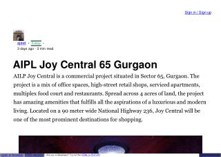 Aipl new launch sector 65 Gurgaon