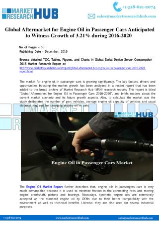 Engine Oil in Passenger Cars Market Research Report 2020