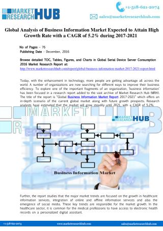 Business Information Market Research Report 2021
