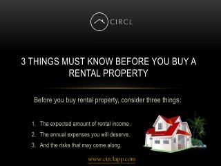 3 Things Must Know Before You Buy a Rental Property