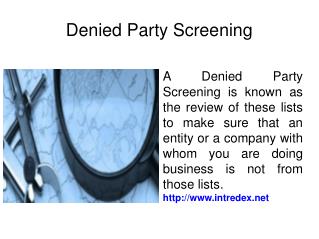 Denied Party Screening