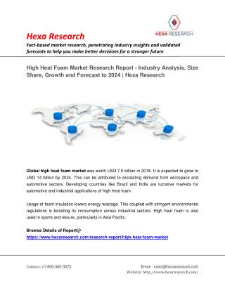 High Heat Foam Market Size, Share | Industry Report, 2024 | Hexa Research