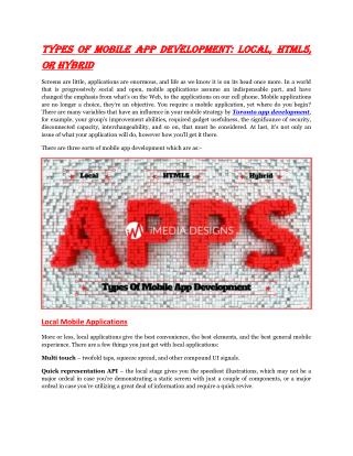 Types of Mobile App Development: Local, HTML5, or Hybrid