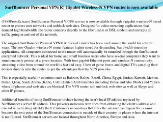 surfbouncer personal vpn(r) gigabit wireless-n vpn router is