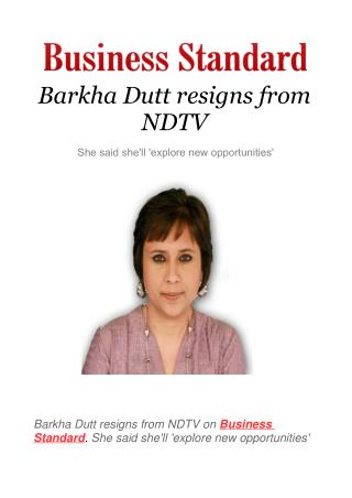 Barkha Dutt resigns from NDTV