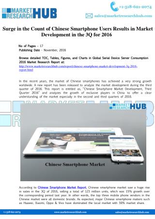 Chinese Smartphone Market Development and Research Report