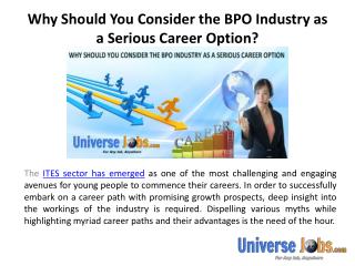 Why Should You Consider the BPO Industry as a Serious Career Option