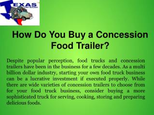 How Do You Buy a Concession Food Trailer