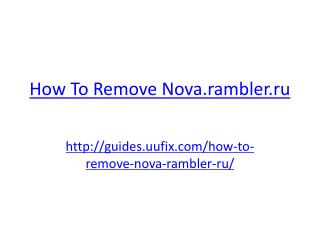 How to Remove Nova.rambler.ru