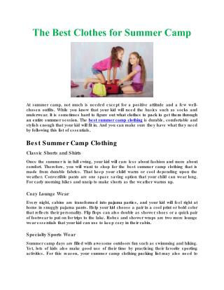 The Best Clothes for Summer Camp