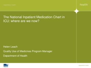 National Inpatient Medication Chart