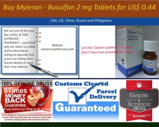 Buy Myleran - Busulfan 2 mg Tablets for US$ 0.44