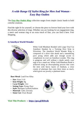 A wide Range Of Stylist Ring for Men And Woman - Easy Buy Outlets