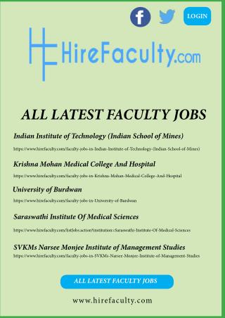Search all the latest faculty jobs in India at hirefaculty.com
