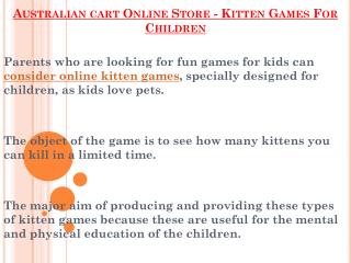 Australian cart Online Store - Kitten Games For Children