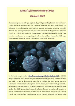 Global Nanotechnology Market Outlook 2024