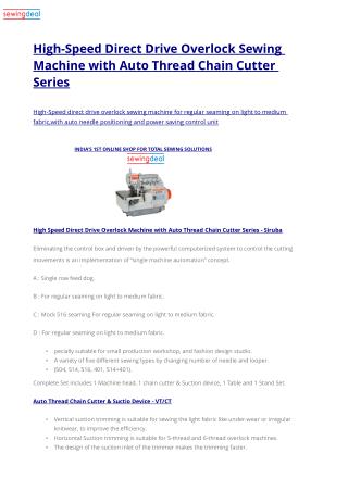 High-Speed Direct Drive Overlock Sewing Machine with Auto Thread Chain Cutter Series