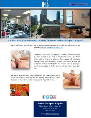 Get Best Back Pain Treatment in Jersey City from Harborside Sports & Spine