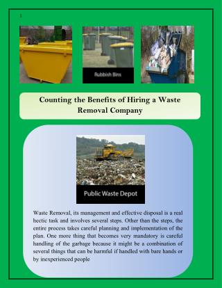 Counting the Benefits of Hiring a Waste Removal Company