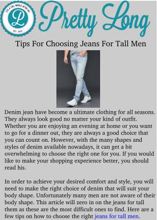Tips For Choosing Jeans For Tall Men